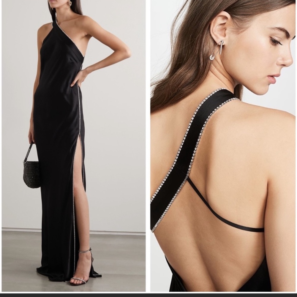 COPY - Michelle Mason One Shoulder Crystal Satin Gown